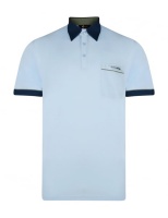 Plain polo shirt with contrasting collar and piping by Gabicci at Westaway and Westaway
